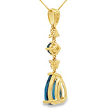 London Blue Topaz Fashion Pendants 10KT Yellow Gold