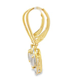 Rose Quartz Diamond Dangle Earrings 10KT Yellow Gold