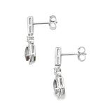 .84ct Quartz Diamond Dangle Earrings 10KT White Gold