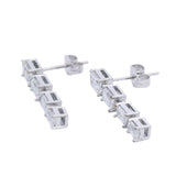 Lab Grown Diamond Dangle Earrings 14KT White Gold