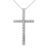 .50ct Diamond Cross Religious Pendant 14KT White Gold