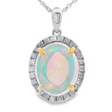2.39ct Opal Diamond Fashion Pendants 10KT White Gold