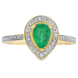 .42ct Emerald Diamond Ring 10KT Yellow Gold