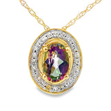 Mystic Fire Topaz Fashion Pendants 10KT Yellow Gold