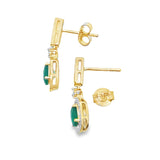 Chalcedony Diamond Dangle Earrings 10KT Yellow Gold
