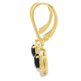 1.05ct Onyx Diamond Dangle Earrings 10KT Yellow Gold