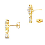 Lab Grown Diamond Dangle Earrings 14KT Yellow Gold