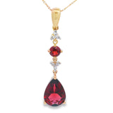 2.25ct Garnet Diamond Fashion Pendants 10KT Yellow Gold