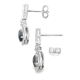 1.06ct Onyx Diamond Dangle Earrings 10KT White Gold