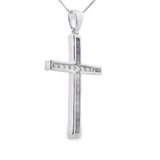 .22ct Diamond Cross Religious Pendant 14KT White Gold