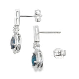 London Blue Topaz Dangle Earrings 10KT White Gold