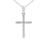 .10ct Diamond Cross Religious Pendant 14KT White Gold