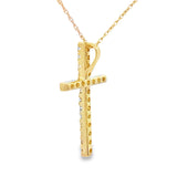 .33ct Diamond Cross Religious Pendant 14KT Yellow Gold