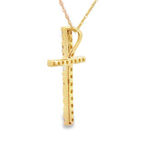.24ct Diamond Cross Religious Pendant 14KT Yellow Gold