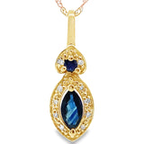 Sapphire Diamond Fashion Pendants 10KT Yellow Gold