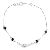 .67ct Sapphire Diamond Bracelet 14KT White Gold