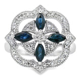 .88ct Sapphire Diamond Ring 14KT White Gold