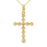 .20ct Diamond Cross Religious Pendant 14KT Yellow Gold