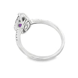 .98ct Amethyst Diamond Ring 14KT White Gold