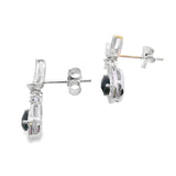 .55ct Onyx Diamond Dangle Earrings 10KT White Gold