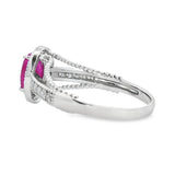 1.35ct Ruby Diamond Ring 14KT White Gold