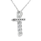 .19ct Diamond Cross Religious Pendant 14KT White Gold