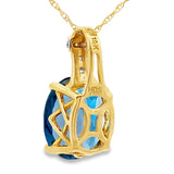 London Blue Topaz Fashion Pendants 10KT Yellow Gold