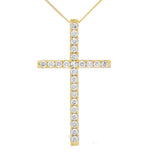 .38ct Diamond Cross Religious Pendant 14KT Yellow Gold