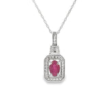 .72ct Ruby Diamond Fashion Pendants 14KT White Gold