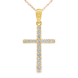 .30ct Diamond Cross Religious Pendant 14KT Yellow Gold