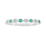 Emerald Diamond stackable band set 14KT White Gold
