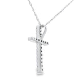 .13ct Diamond Cross Religious Pendant 14KT White Gold