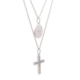 .20ct Diamond Cross Religious Pendant Sterling Silver