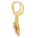 1.88ct Citrine Diamond Dangle Earrings 10KT Yellow Gold