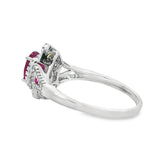 1.26ct Ruby Diamond Ring 14KT White Gold