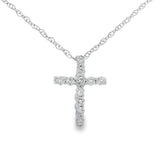 .12ct Diamond Cross Religious Pendant 10KT White Gold