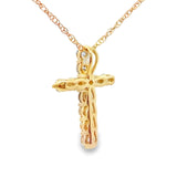 .19ct Diamond Cross Religious Pendant 14KT Yellow Gold