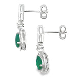 Chalcedony Diamond Dangle Earrings 10KT White Gold