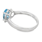 Blue Topaz Diamond Fashion band rings 10KT White Gold