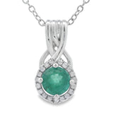 .58ct Emerald Zircon Fashion Pendants Sterling Silver