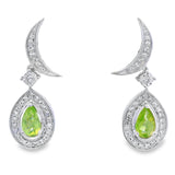 .52ct Peridot Diamond Dangle Earrings 10KT White Gold