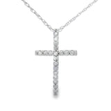 .10ct Diamond Cross Religious Pendant 14KT White Gold
