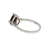 1.25ct Garnet Diamond Ring 10KT White Gold