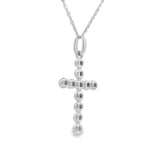.09ct Diamond Cross Religious Pendant 14KT White Gold