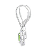 1.21ct Peridot Diamond Dangle Earrings 10KT White Gold