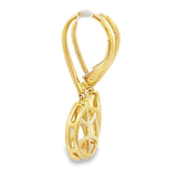 Rose Quartz Diamond Dangle Earrings 10KT Yellow Gold