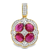 2.80ct Ruby Diamond Fashion Pendants 14KT Yellow Gold