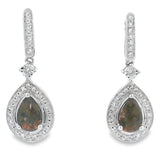 .84ct Quartz Diamond Dangle Earrings 10KT White Gold