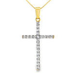 .21ct Diamond Cross Religious Pendant 14KT Yellow Gold