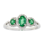 .84ct Emerald Diamond Ring 14KT White Gold